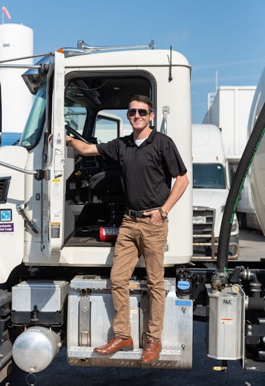 Allied Renewal truck driver posed